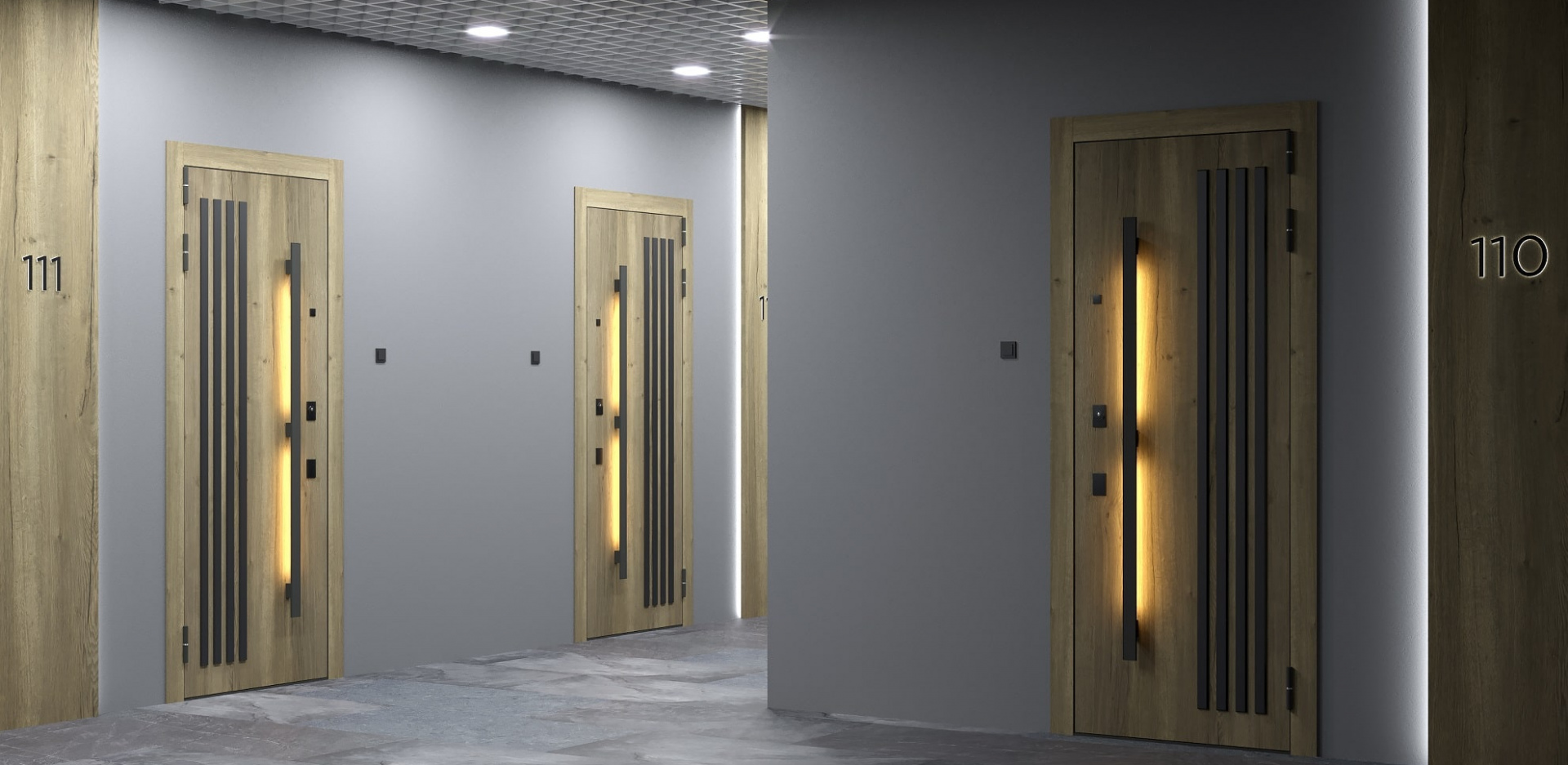 Рейки в дизайне входных дверей