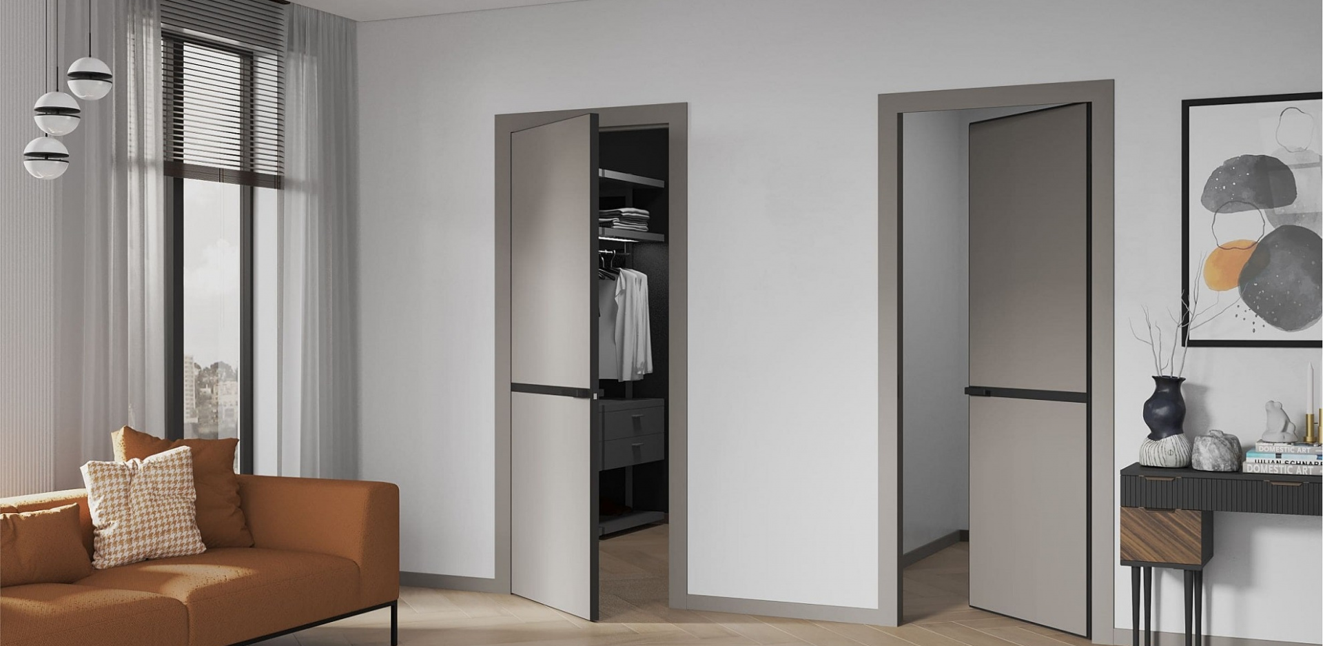 Компланарный моноблок реверсивного внутреннего открывания